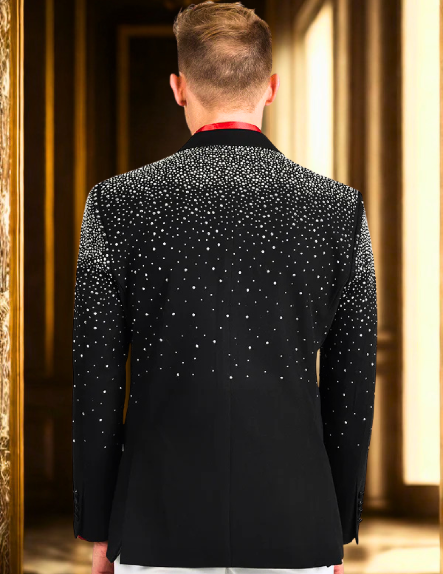 Splendor Cast Rhinestone Blazer Black / Silver