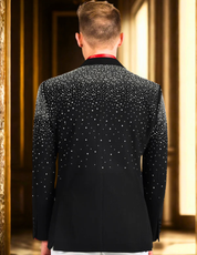 Splendor Cast Rhinestone Blazer Black / Silver