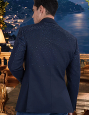 Splendor Cast Rhinestone Blazer Navy / Navy