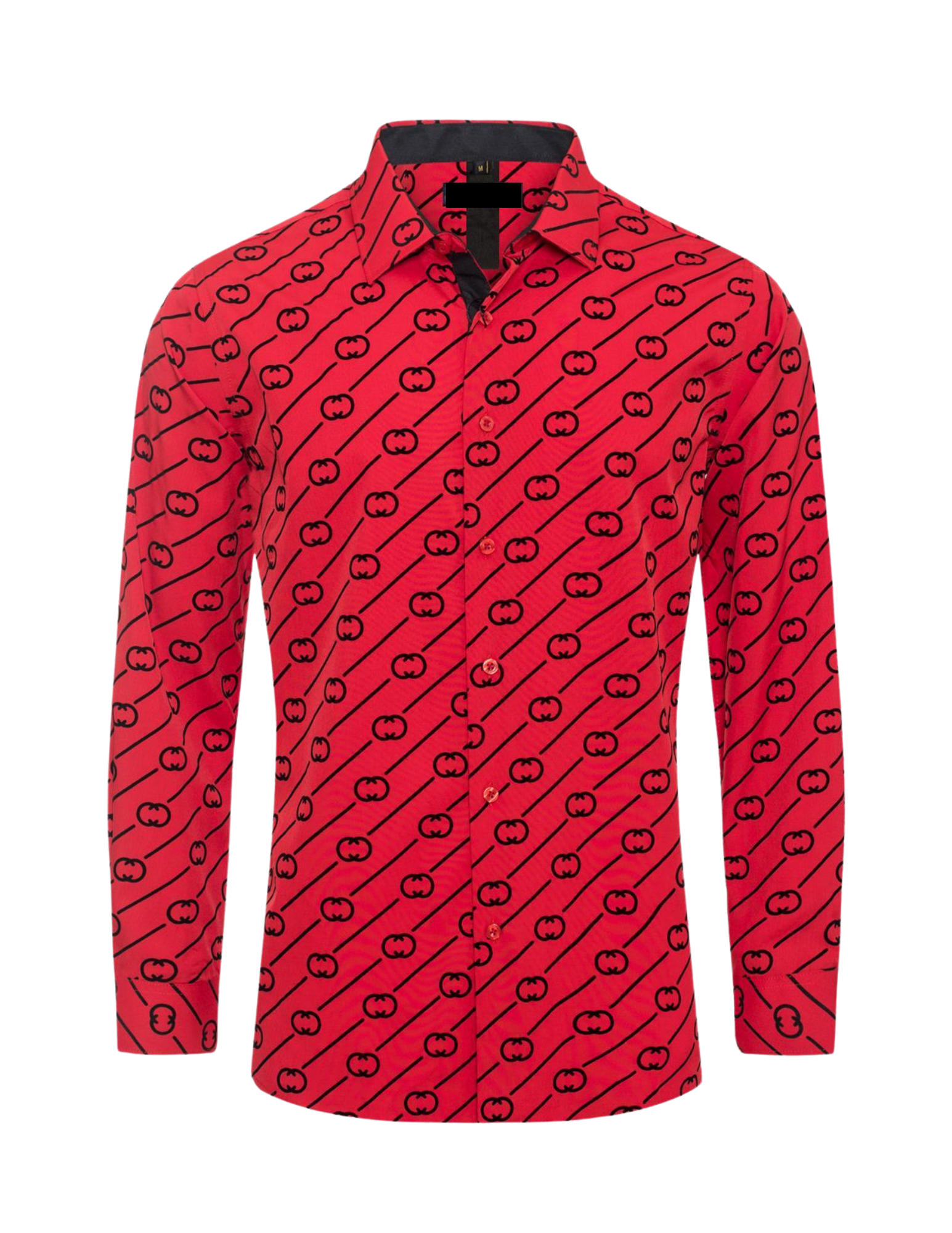 Men's Fashion Shirts Long Sleeve Red C