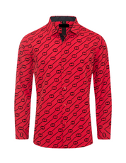 Men's Fashion Shirts Long Sleeve Red C