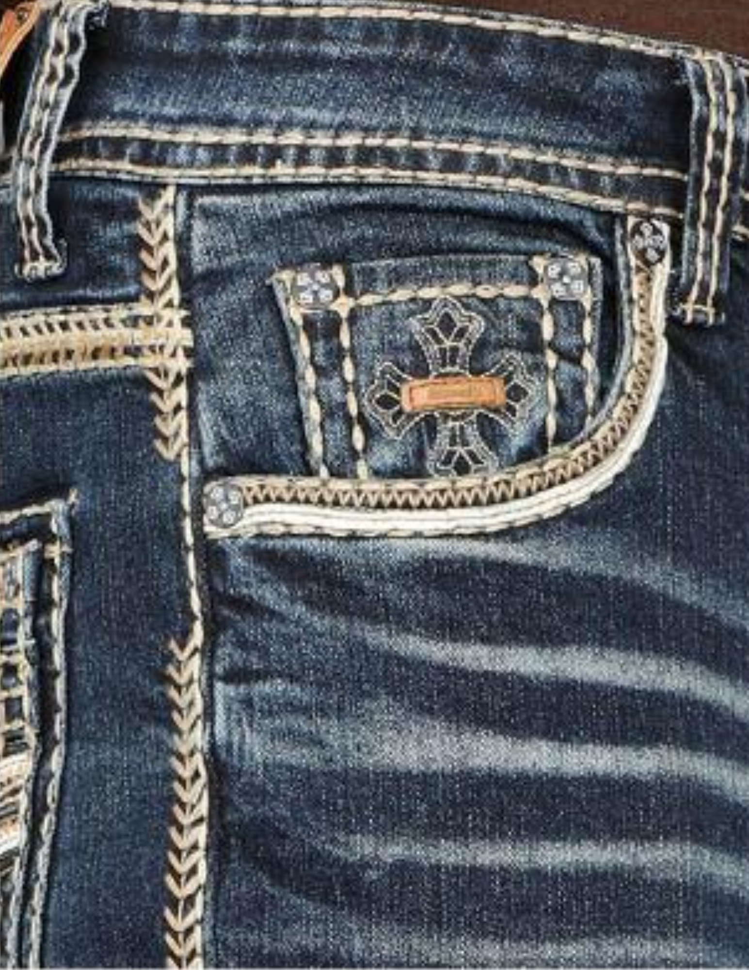 Boot Cut Embroider Jeans Men's AM-2230
