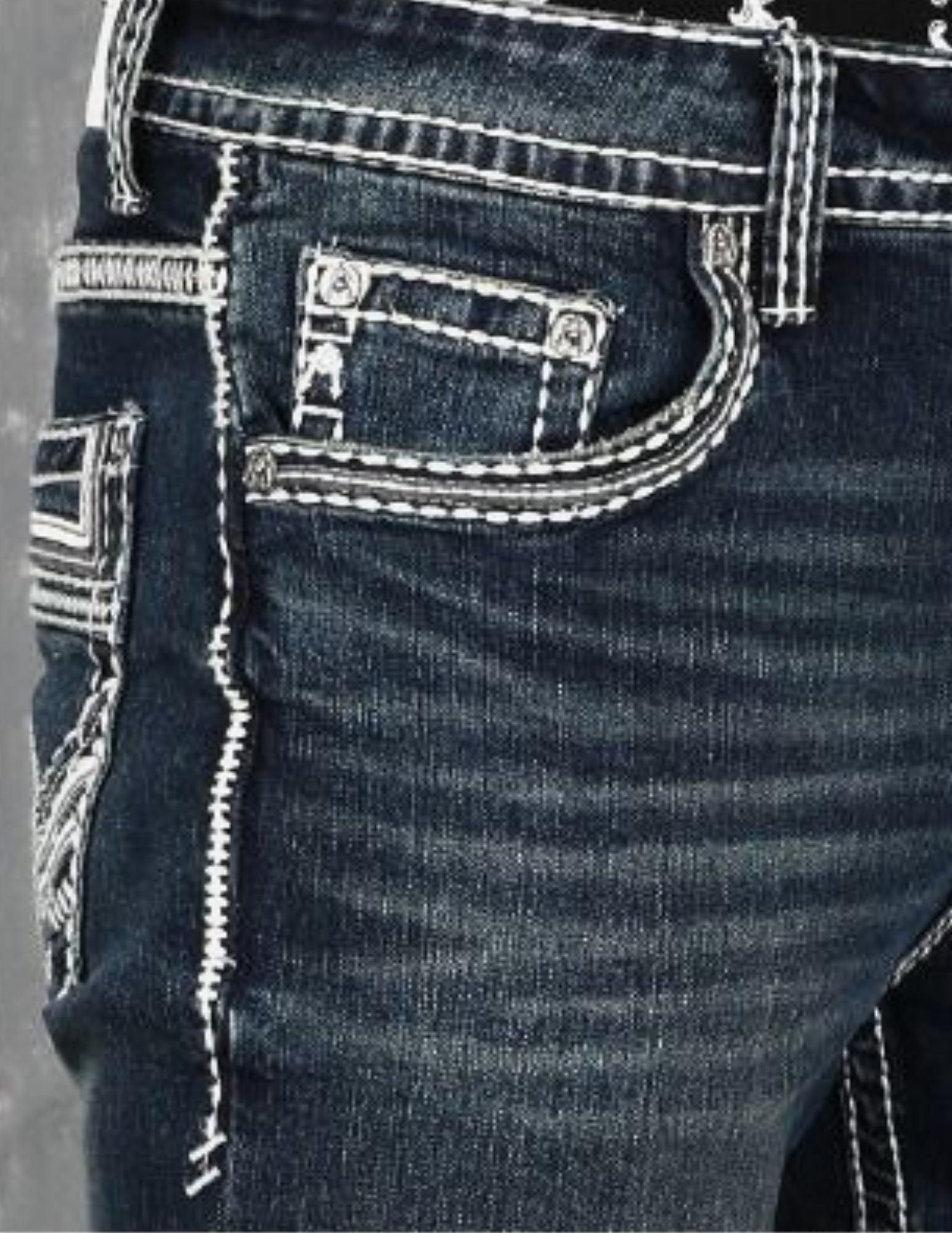 Boot Cut Embroider Jeans Men's AM-2207