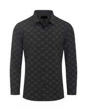 Men's Fashion Shirts Long Sleeve Black G