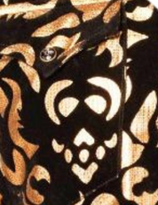 Men's Modern Western Shirts Long Sleeve Black / Gold Design