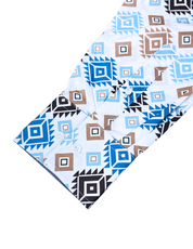 Men's Aztec Rodeo Shirts Long Sleeve White / Multi Shade Aztec Blue