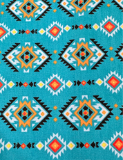 Men's Aztec Rodeo Shirts Long Sleeve Turquoise / Red