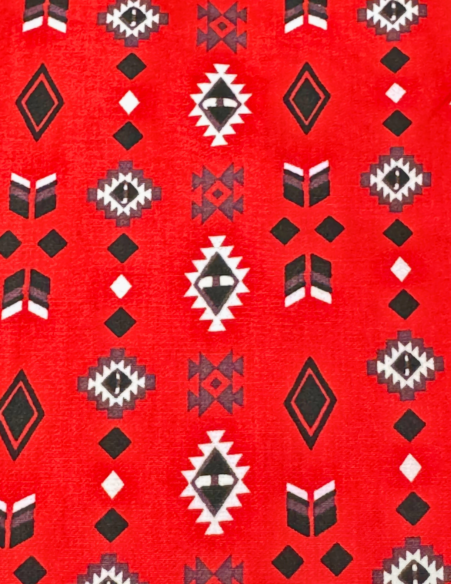 Men's Aztec Rodeo Shirts Long Sleeve Red / Black