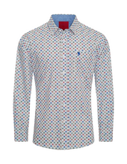 Men's Aztec Rodeo Shirts Long Sleeve White / Multi Shade Aztec