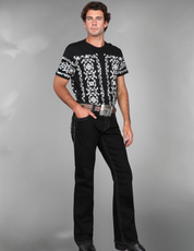 Boot Cut Embroider Jeans Men's AM-2202