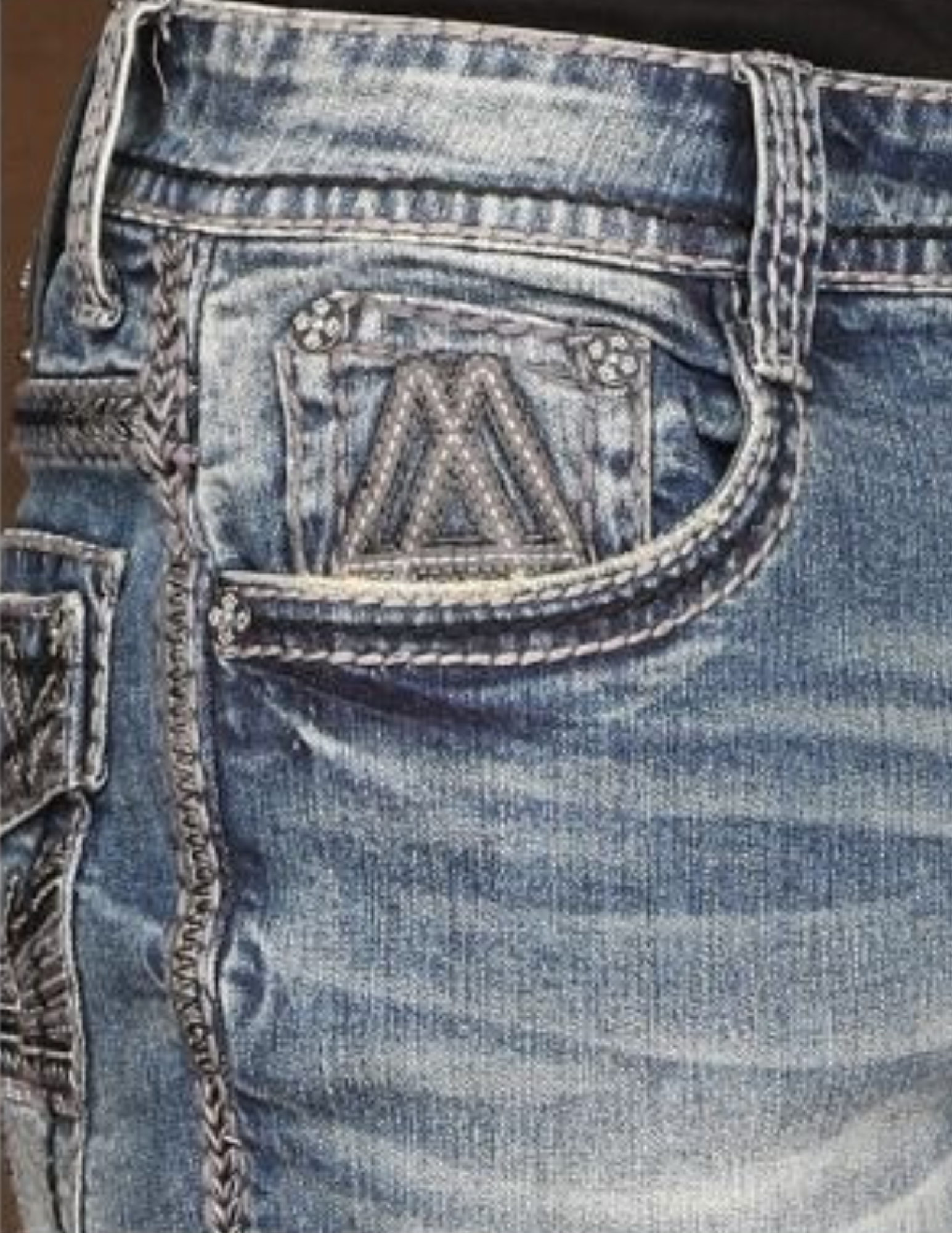 Boot Cut Embroider Jeans Men's AM-2233
