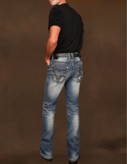 Boot Cut Embroider Jeans Men's AM-2233