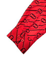 Men's Fashion Shirts Long Sleeve Red C