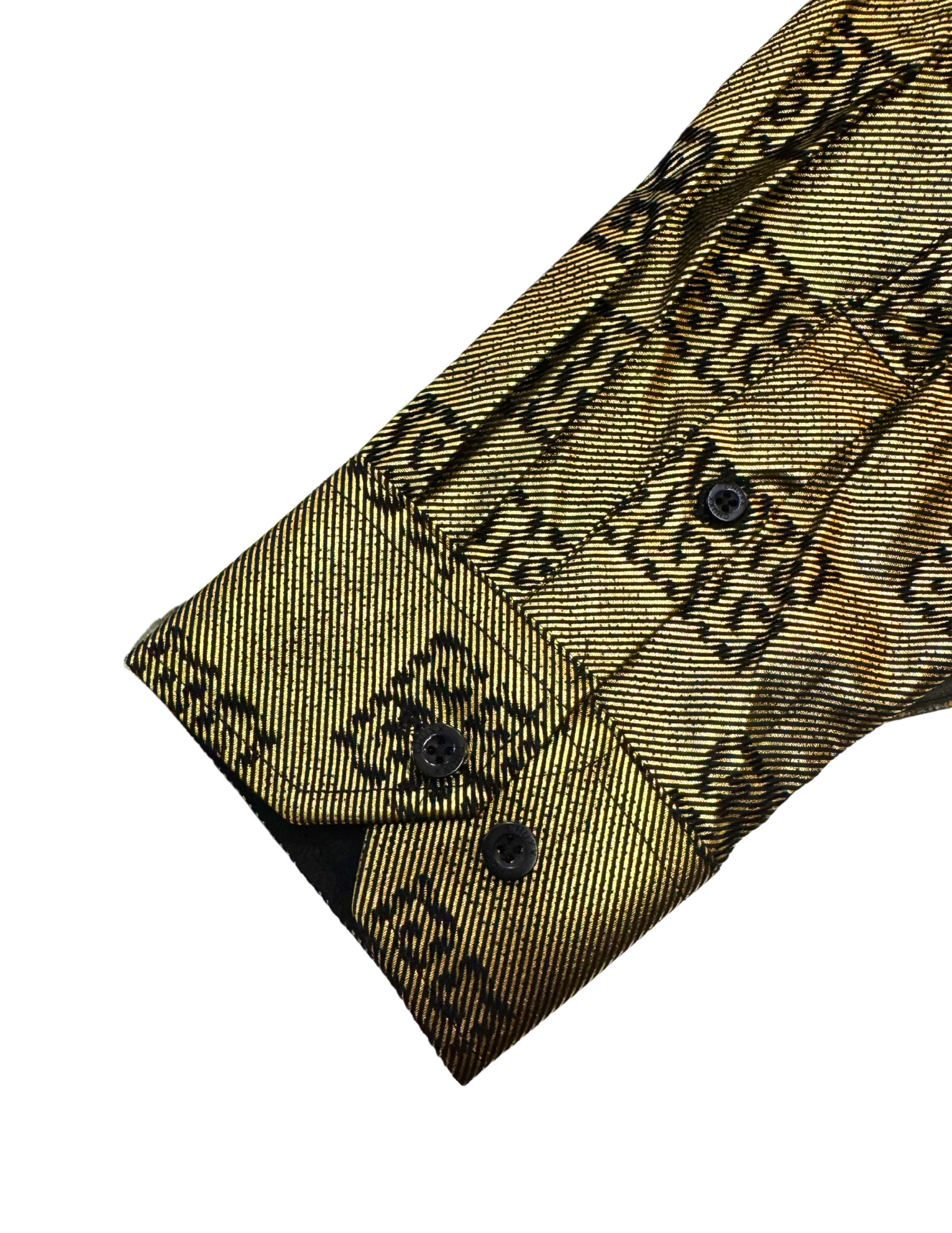 Men's Fashion Shirts Long Sleeve Gold / Black Square Arch