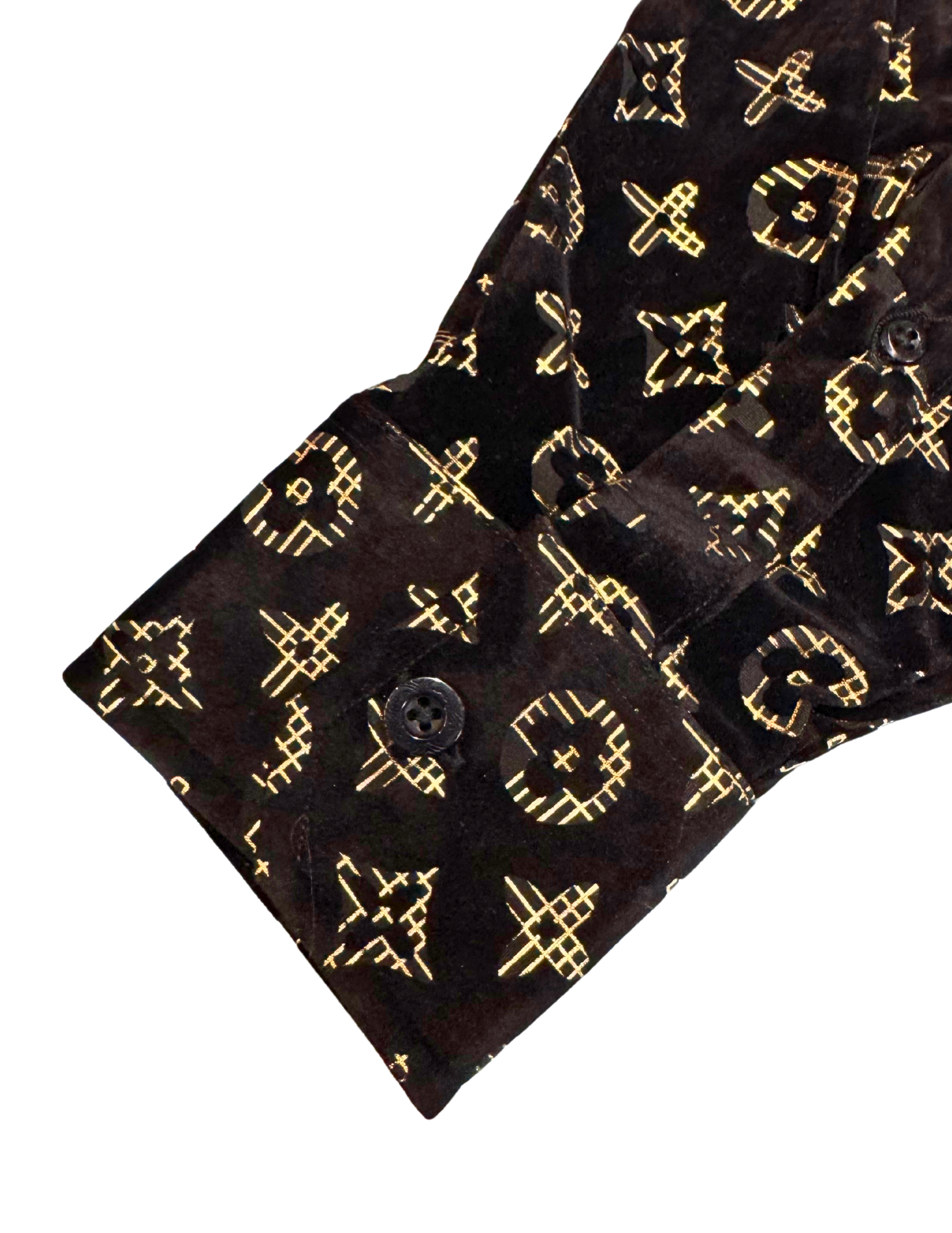 Men's Modern Western Shirts Long Sleeve Black / Gold Design L