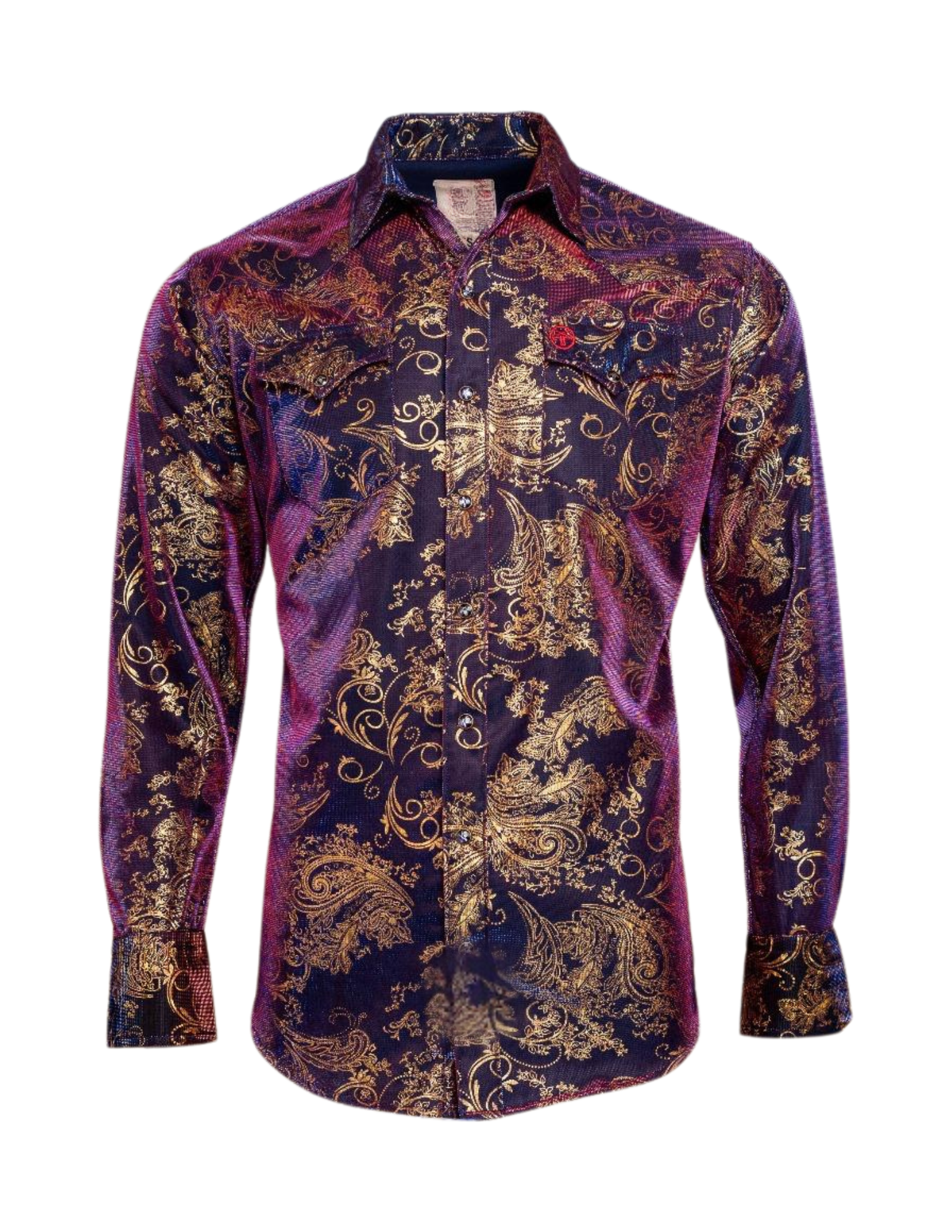 Men's Modern Western Shirts Long Sleeve Purple / Blue