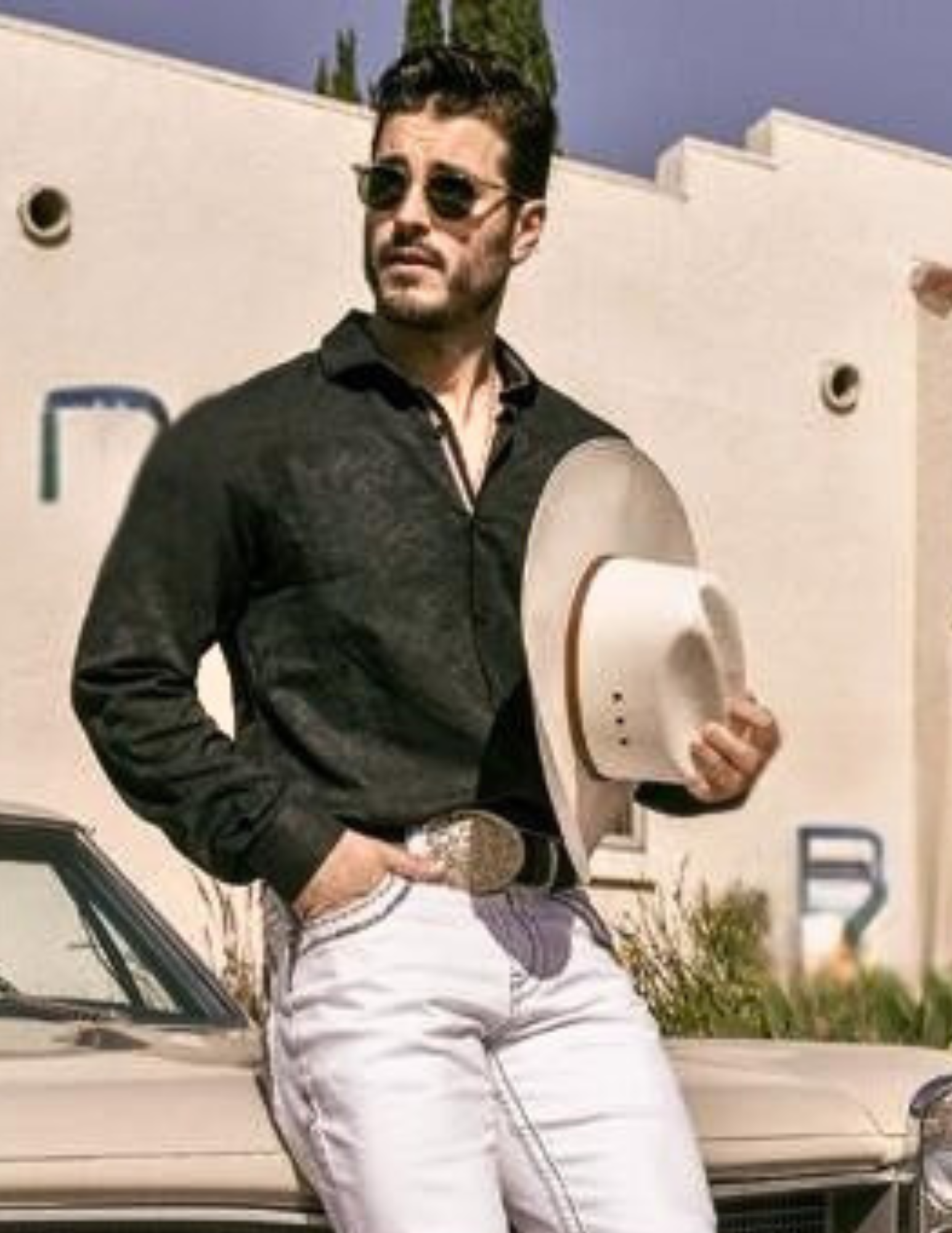 Answer Me Vaqueros Bordados Hombre Blanco