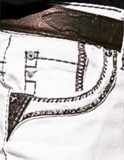 Answer Me Vaqueros Bordados Hombre Blanco