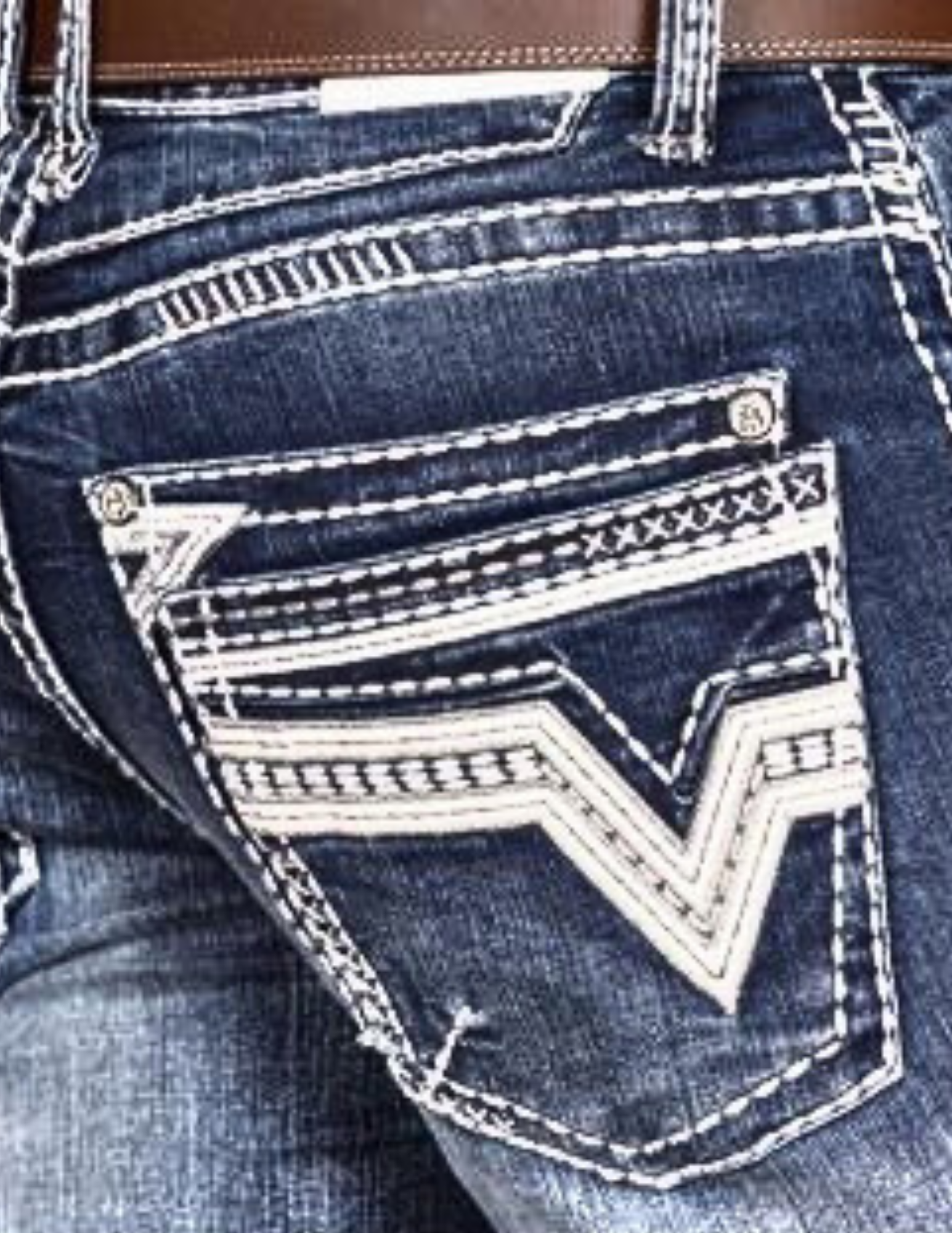 Boot Cut Embroider Jeans Men's AM-2111