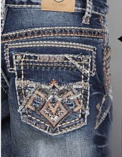 Boot Cut Embroider Jeans Boy's WM343-K