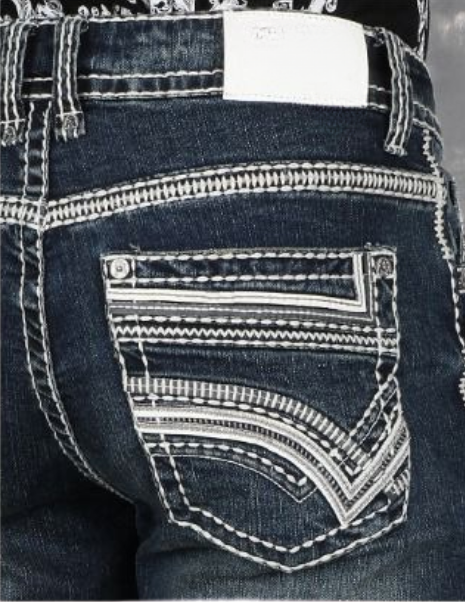Boot Cut Embroider Jeans Men's AM-2207
