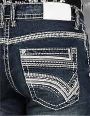 Boot Cut Embroider Jeans Men's AM-2207