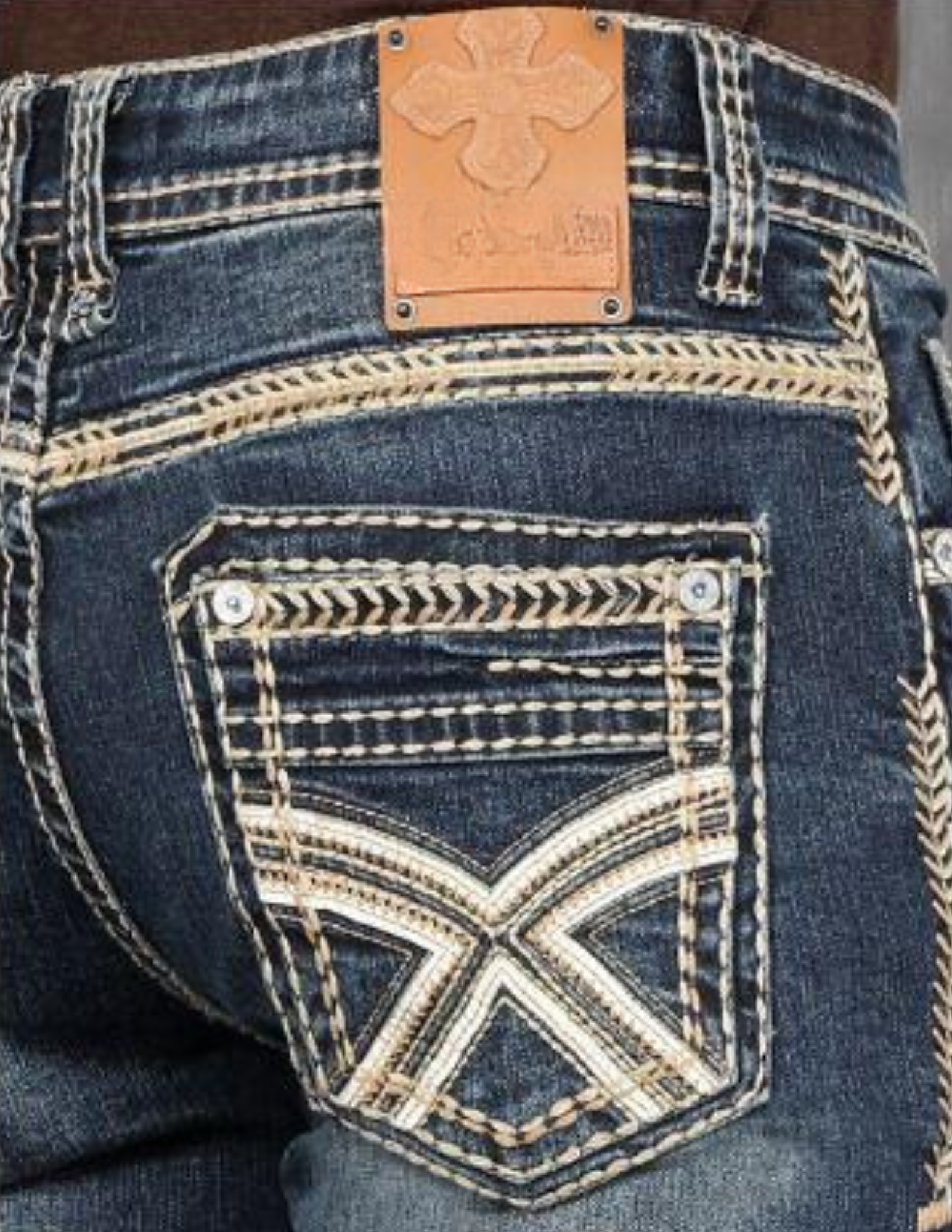 Boot Cut Embroider Jeans Men's AM-2230