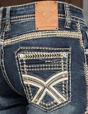 Boot Cut Embroider Jeans Men's AM-2230
