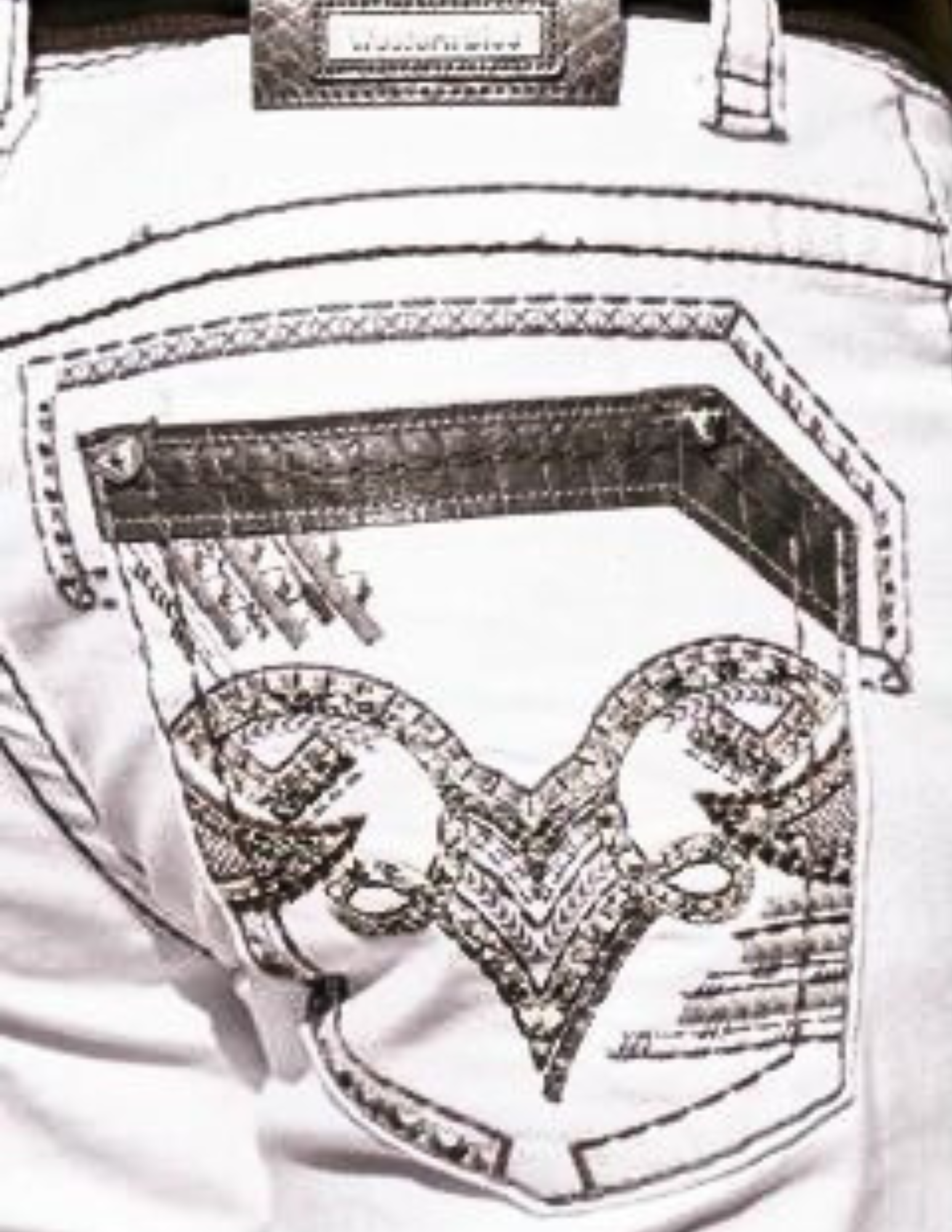 Answer Me Vaqueros Bordados Hombre Blanco