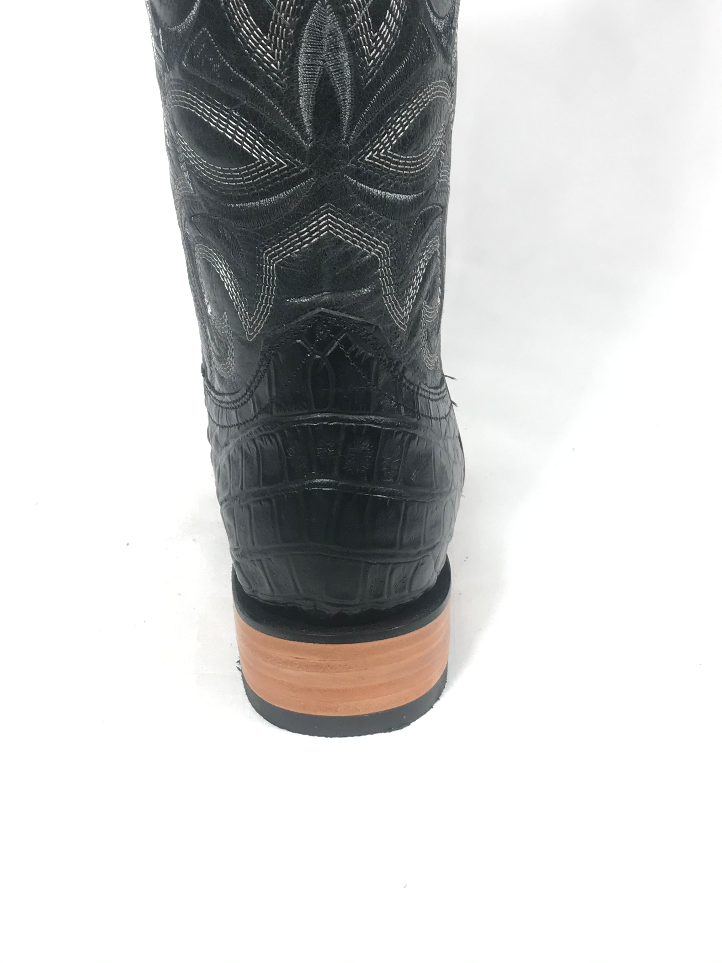 Crocodile Neck Imitation Print Black Rodeo Men's Boots