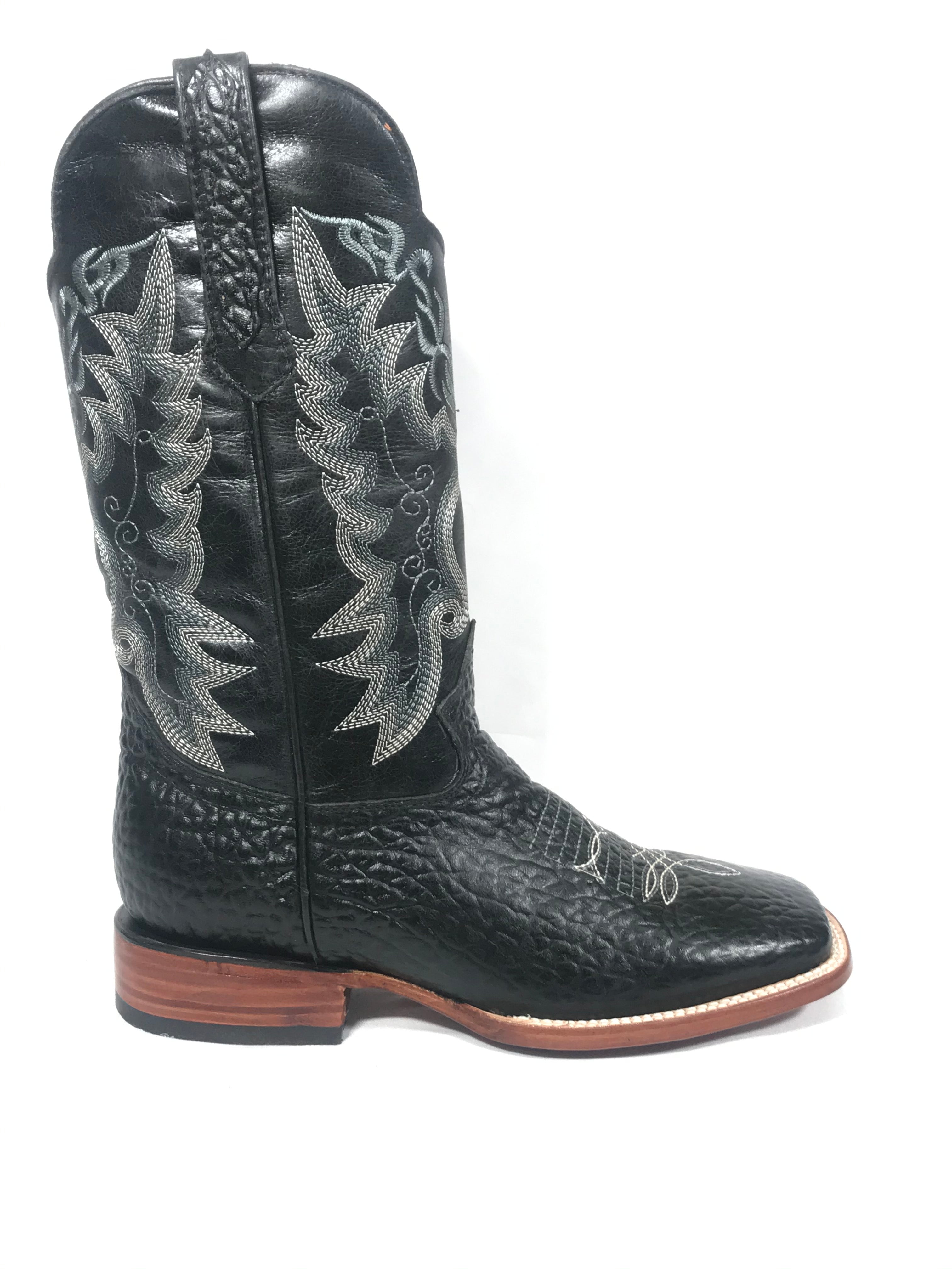 Crazy Deer Neck Print Black Men's Boots