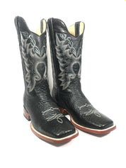 Crazy Deer Neck Print Black Men's Boots