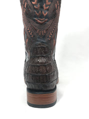 Crocodile Mid Tail Imitation Dark Brown Men's Boots