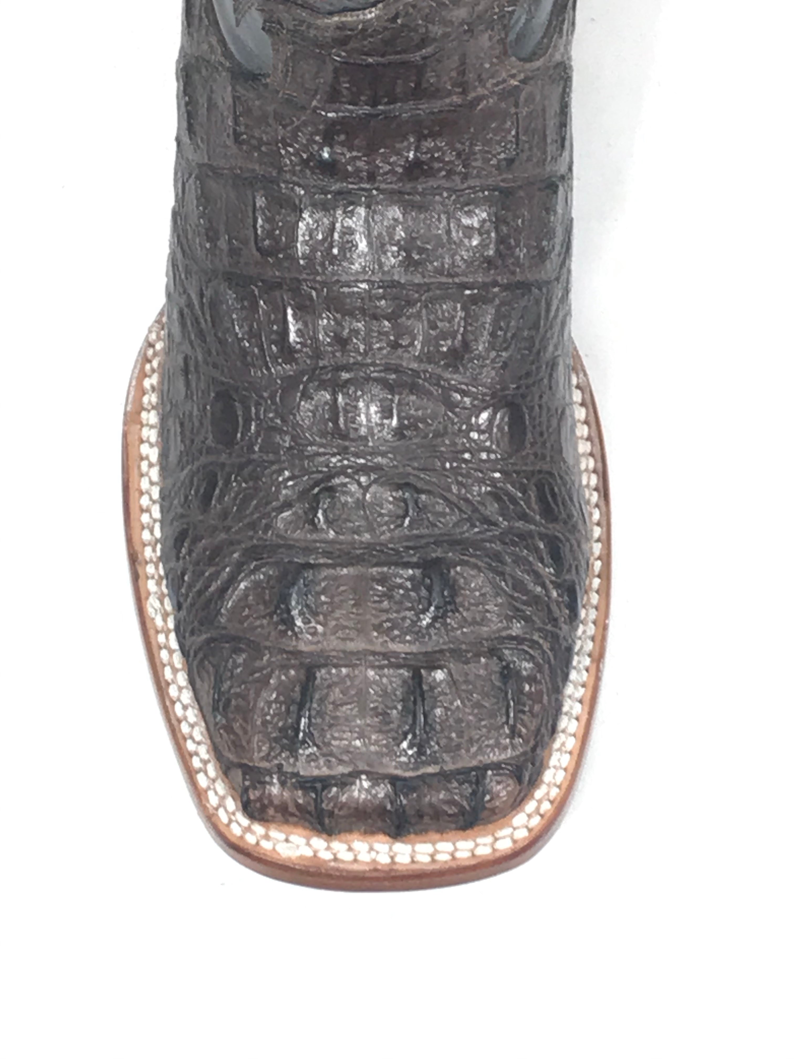 Crocodile Mid Tail Imitation Dark Brown Men's Boots
