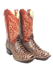 Python Print Cognac/Red Western Classic Men's Boots