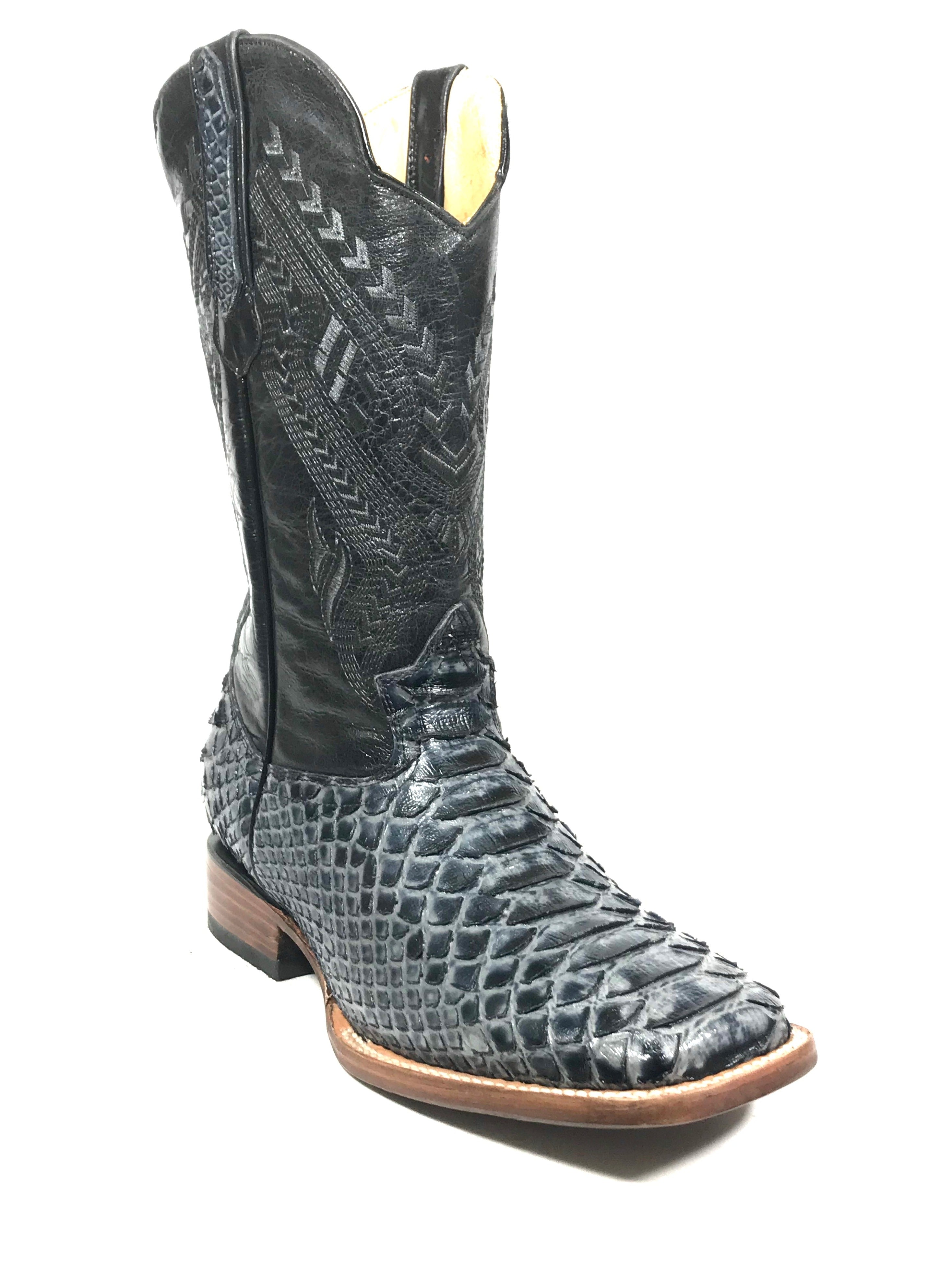 Python Print Blue/Royal Blue Western Classic Men's Boots