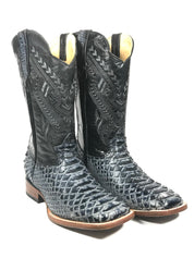 Python Print Blue/Royal Blue Western Classic Men's Boots