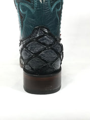 Pirarucu Print Blue/Navy Blue Western Classic Men's Boots