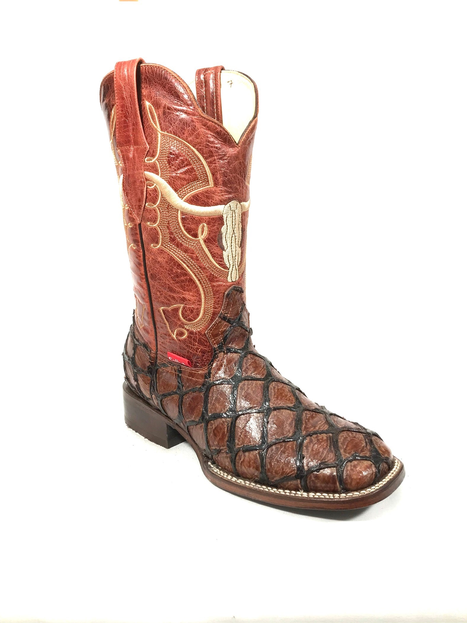 Pirarucu Print Cognac/Orange Western Classic Men's Boots