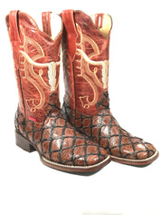 Pirarucu Print Cognac/Orange Western Classic Men's Boots
