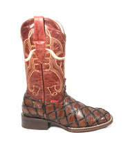 Pirarucu Print Cognac/Orange Western Classic Men's Boots