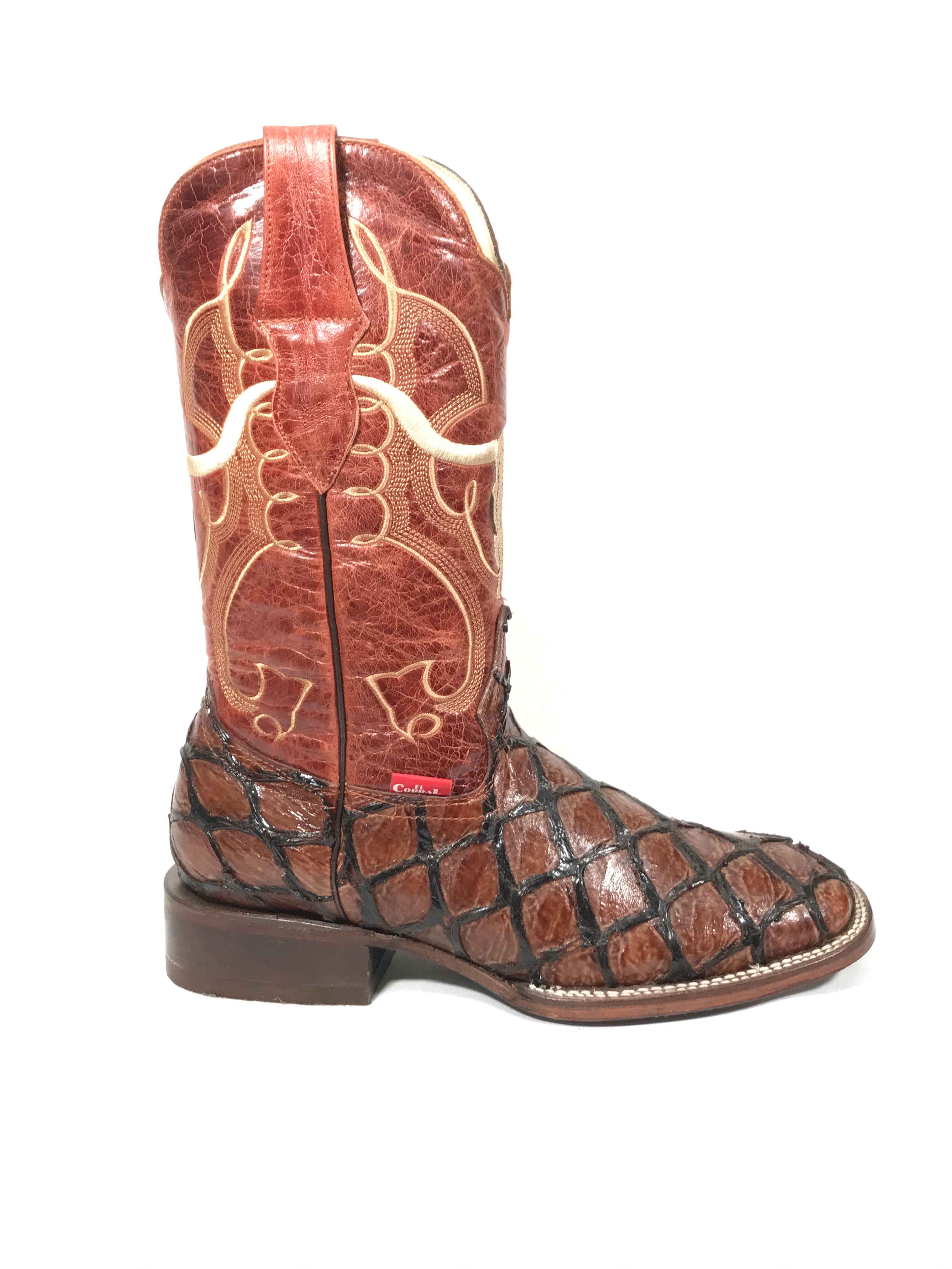 Pirarucu Print Cognac/Orange Western Classic Men's Boots