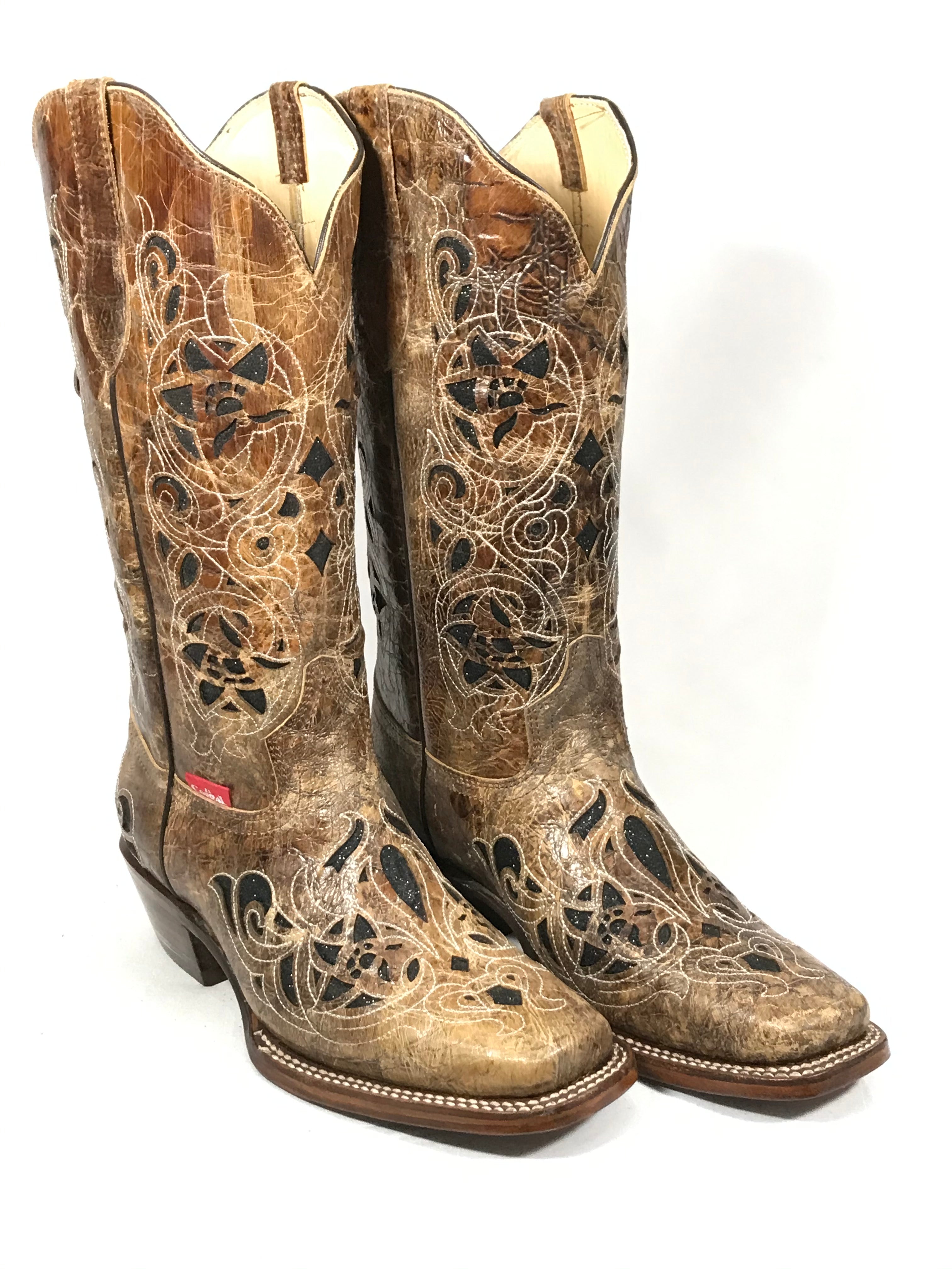 Botas Mujer Crazy Tang Original Pro Rodeo Garden Negro
