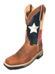 Texas State Flag Work Boots Honey