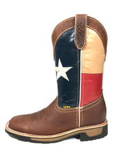 Texas State Flag Work Boots Brown