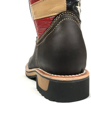 U.S.A Flag Work Boots Chocolate
