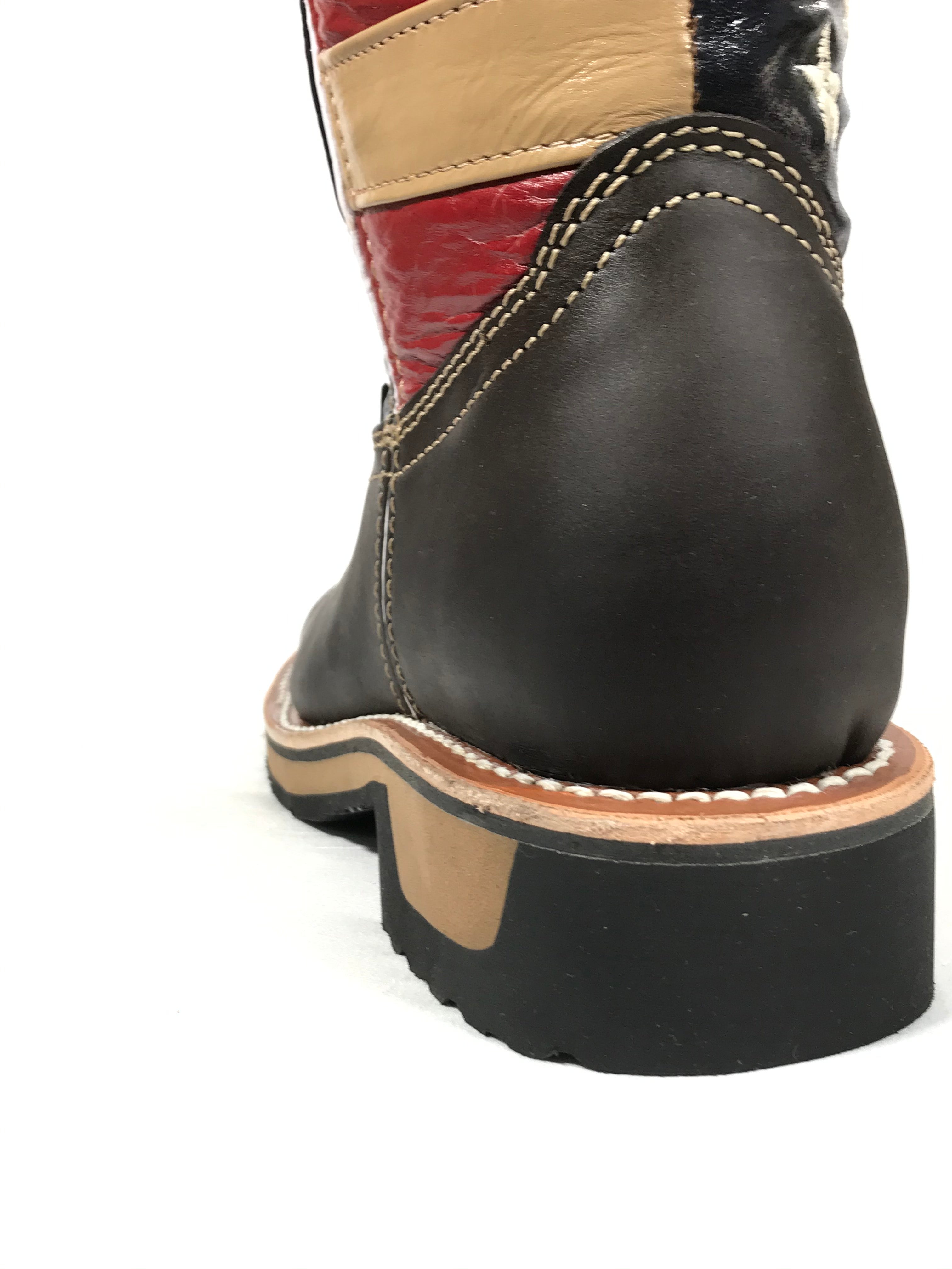 U.S.A Flag Work Boots Chocolate