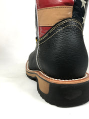 U.S.A Flag Work Boots Black