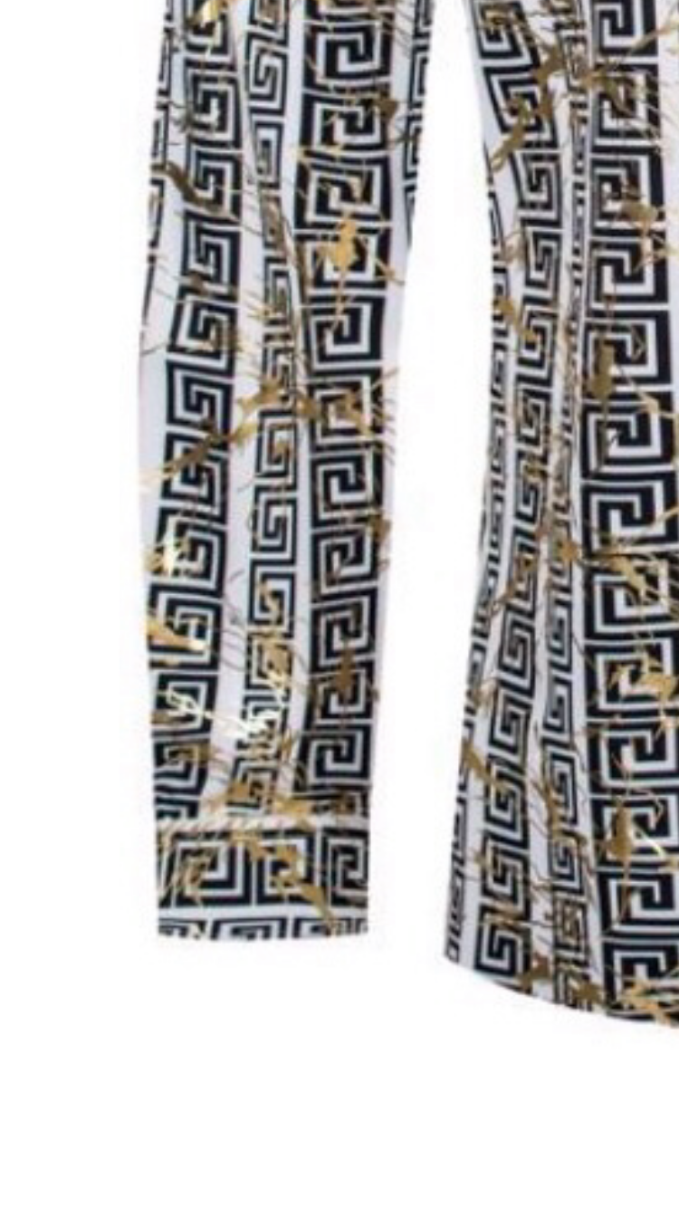 Men's Fashion Shirts Long Sleeve White/Black Gold Texture