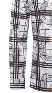 Men's Fashion Shirts Long Sleeve White/Gold Rounds